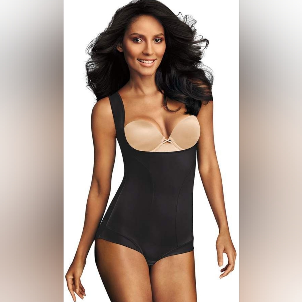 Maidenform Women's Open Bust Body Shaper, Black M